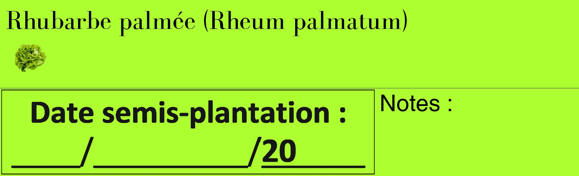 Étiquette de : Rheum palmatum - format c - style noire17_basique_basiquebod avec comestibilité simplifiée