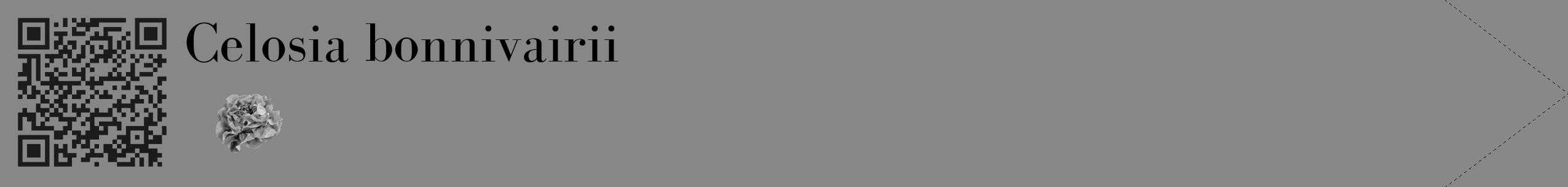 Étiquette de : Celosia bonnivairii - format c - style noire12_simple_simplebod avec qrcode et comestibilité simplifiée