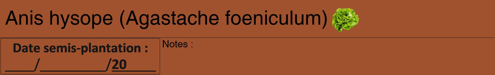 Étiquette de : Agastache foeniculum - format a - style noire32hel avec comestibilité simplifiée
