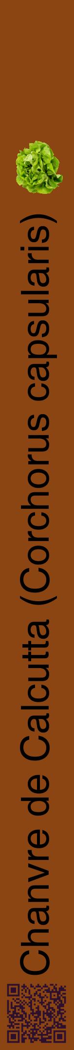 Étiquette de : Corchorus capsularis - format a - style noire30hel avec qrcode et comestibilité simplifiée