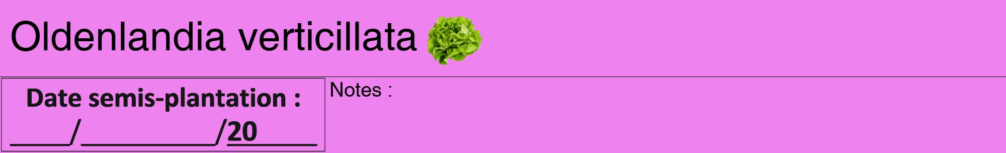Étiquette de : Oldenlandia verticillata - format a - style noire53hel avec comestibilité simplifiée
