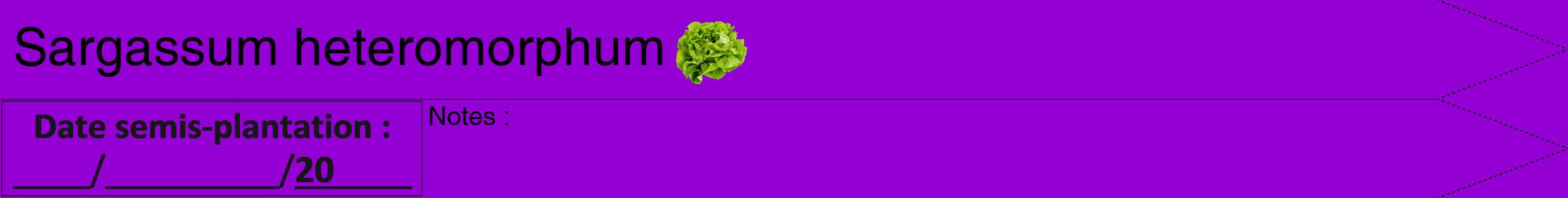 Étiquette de : Sargassum heteromorphum - format b - style noire48hel avec comestibilité simplifiée