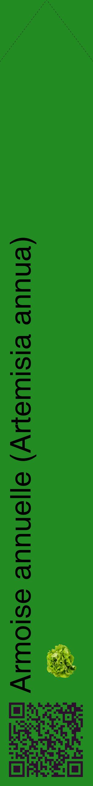 Étiquette de : Artemisia annua - format c - style noire10_simplehel avec qrcode et comestibilité simplifiée