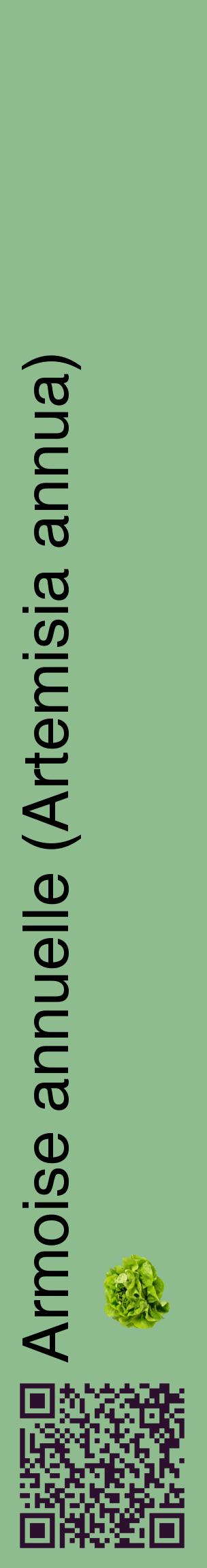 Étiquette de : Artemisia annua - format c - style noire13_basiquehel avec qrcode et comestibilité simplifiée