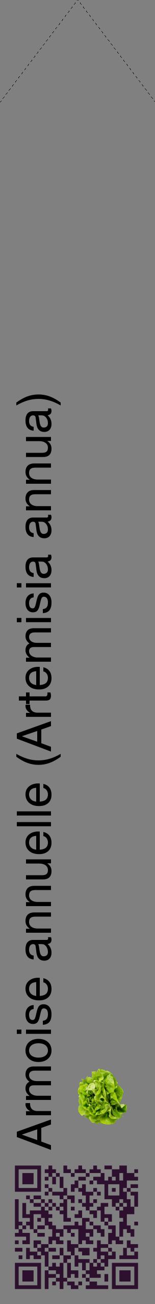 Étiquette de : Artemisia annua - format c - style noire57_simplehel avec qrcode et comestibilité simplifiée
