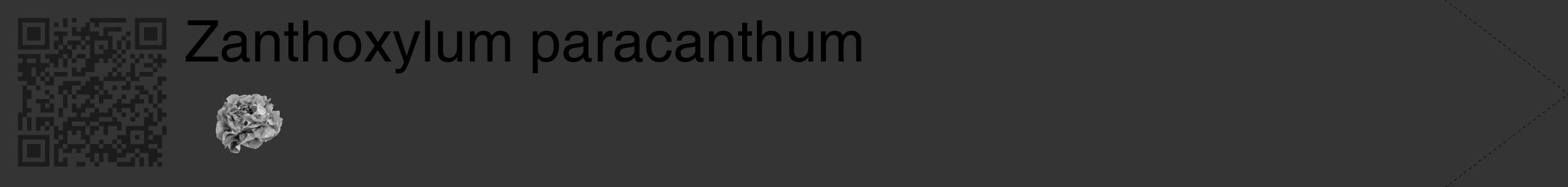 Étiquette de : Zanthoxylum paracanthum - format c - style noire46_simple_simplehel avec qrcode et comestibilité simplifiée
