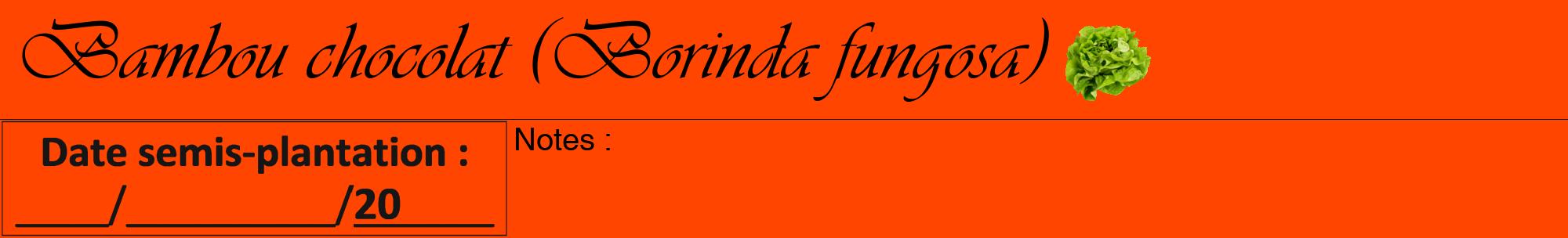 Étiquette de : Borinda fungosa - format a - style noire26viv avec comestibilité simplifiée