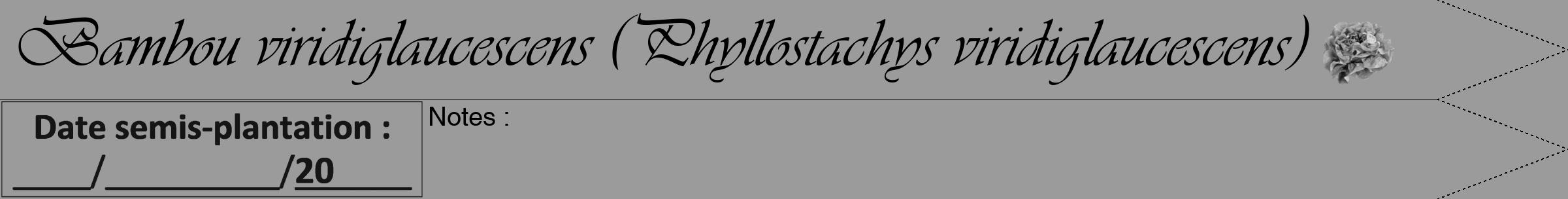 Étiquette de : Phyllostachys viridiglaucescens - format a - style noire52simpleviv avec comestibilité simplifiée