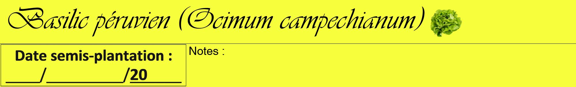 Étiquette de : Ocimum campechianum - format a - style noire18viv avec comestibilité simplifiée