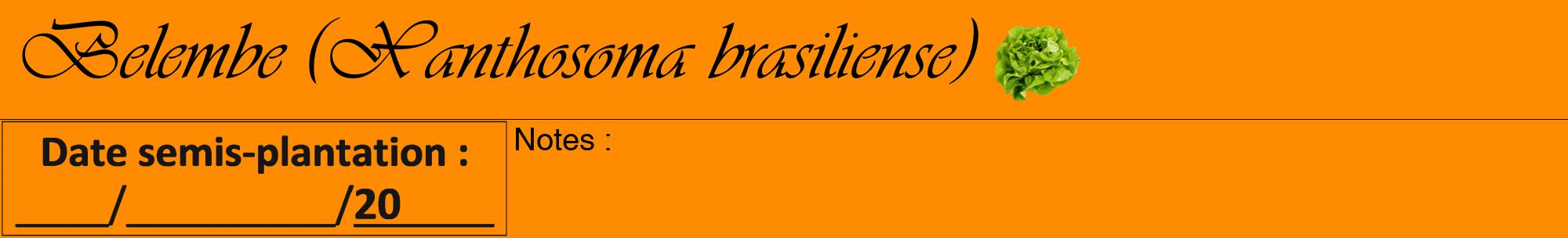 Étiquette de : Xanthosoma brasiliense - format a - style noire23viv avec comestibilité simplifiée
