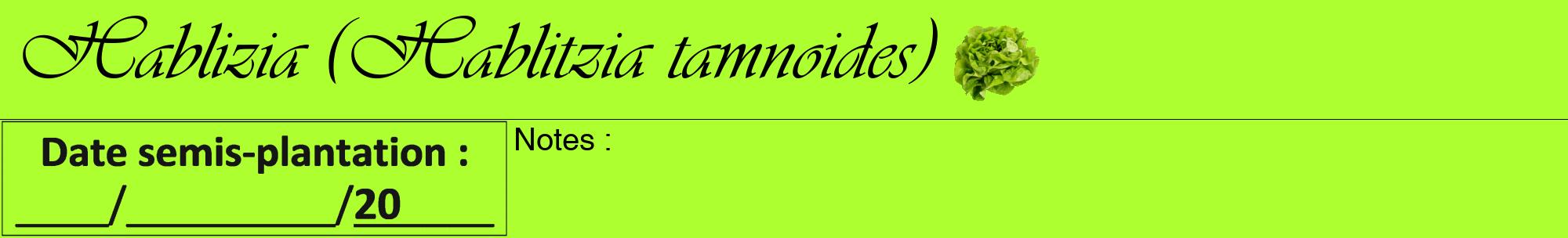 Étiquette de : Hablitzia tamnoides - format a - style noire17viv avec comestibilité simplifiée