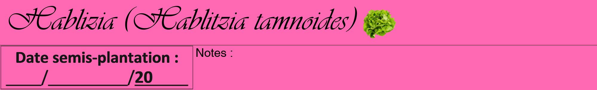 Étiquette de : Hablitzia tamnoides - format a - style noire42viv avec comestibilité simplifiée