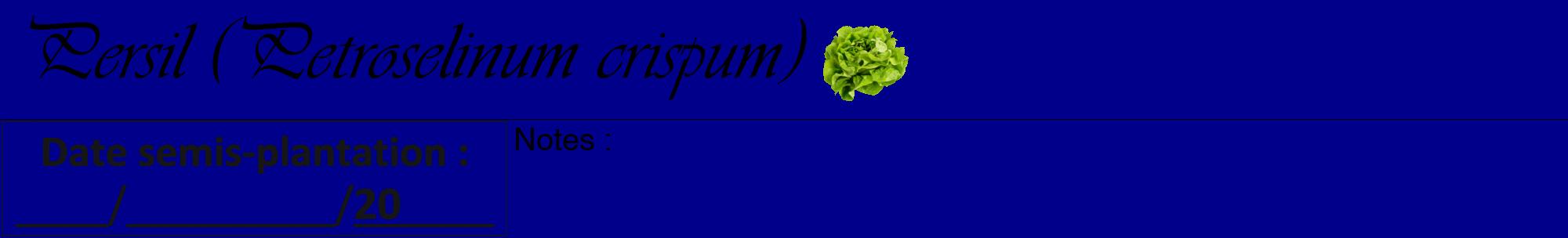 Étiquette de : Petroselinum crispum - format a - style noire7viv avec comestibilité simplifiée