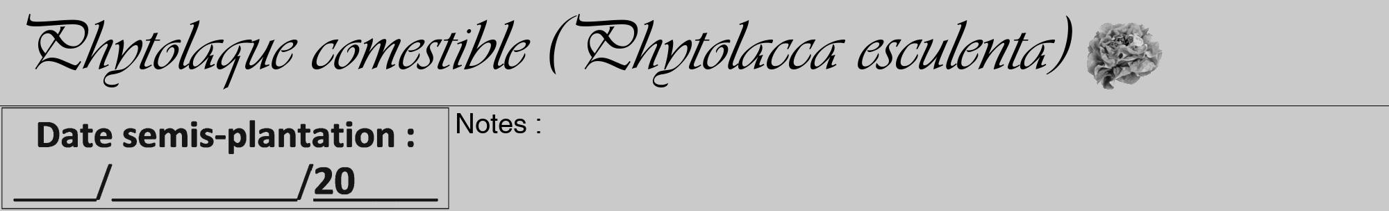 Étiquette de : Phytolacca esculenta - format a - style noire21viv avec comestibilité simplifiée