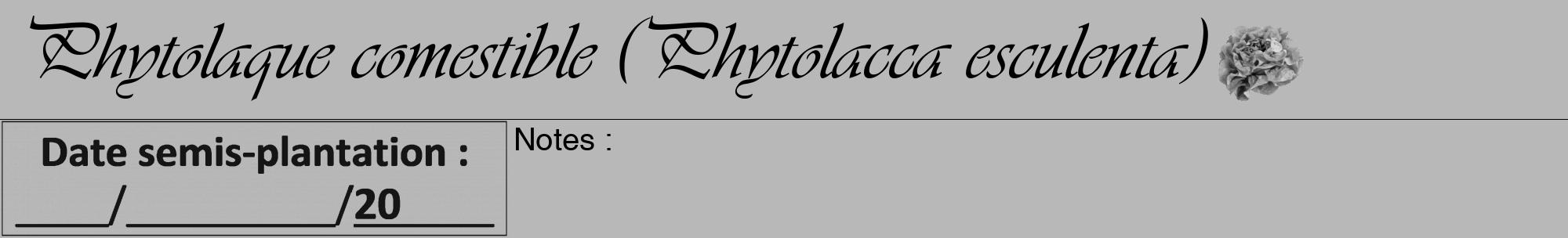 Étiquette de : Phytolacca esculenta - format a - style noire39basiqueviv avec comestibilité simplifiée