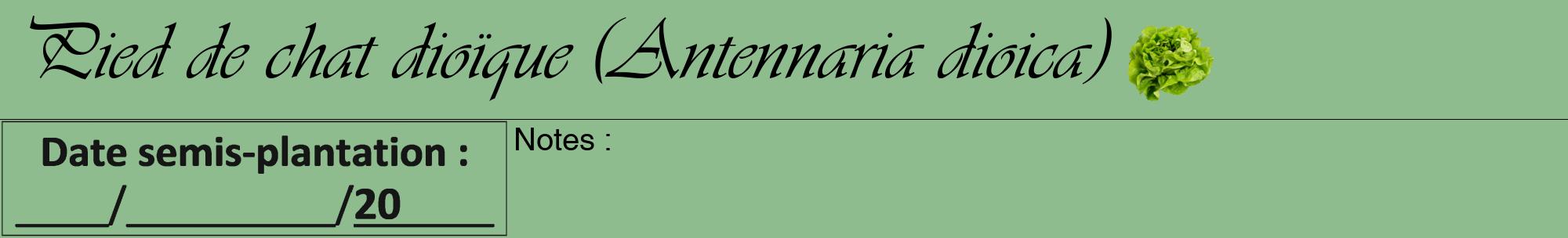 Étiquette de : Antennaria dioica - format a - style noire13viv avec comestibilité simplifiée