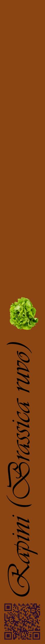 Étiquette de : Brassica ruvo - format a - style noire30viv avec qrcode et comestibilité simplifiée
