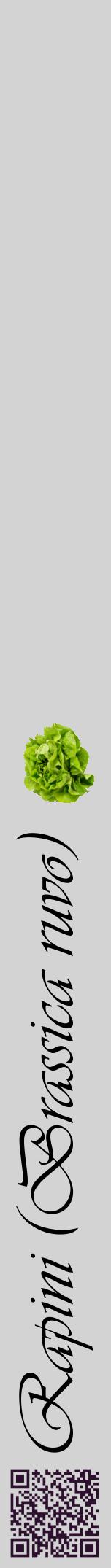 Étiquette de : Brassica ruvo - format a - style noire56viv avec qrcode et comestibilité simplifiée