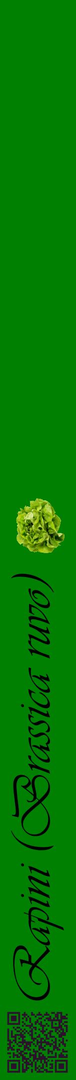 Étiquette de : Brassica ruvo - format a - style noire9viv avec qrcode et comestibilité simplifiée