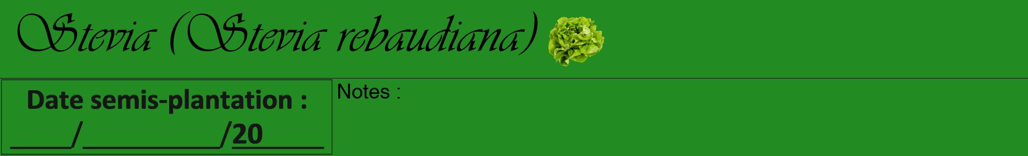 Étiquette de : Stevia rebaudiana - format a - style noire10viv avec comestibilité simplifiée