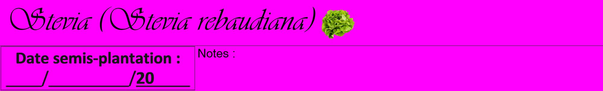 Étiquette de : Stevia rebaudiana - format a - style noire51viv avec comestibilité simplifiée