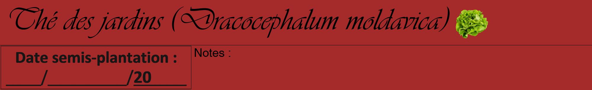 Étiquette de : Dracocephalum moldavica - format a - style noire33viv avec comestibilité simplifiée