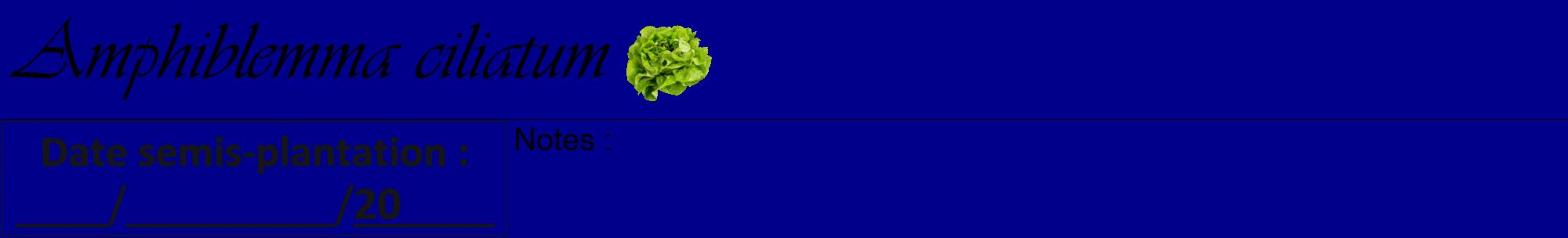 Étiquette de : Amphiblemma ciliatum - format a - style noire7viv avec comestibilité simplifiée