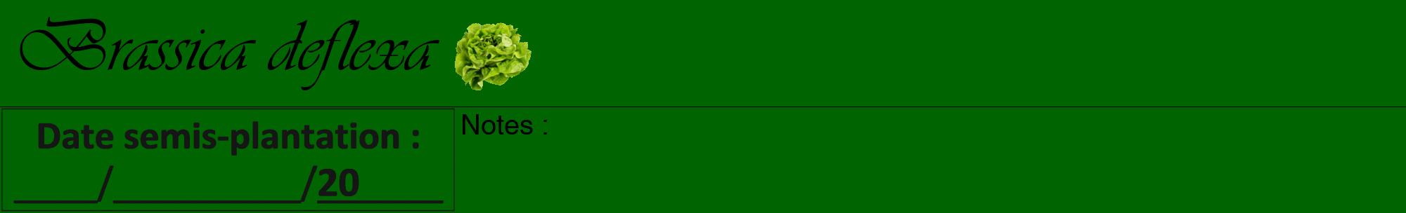 Étiquette de : Brassica deflexa - format a - style noire8viv avec comestibilité simplifiée