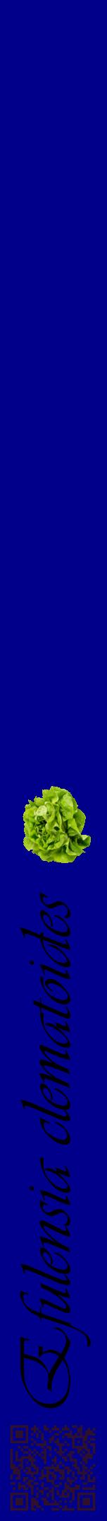 Étiquette de : Efulensia clematoides - format a - style noire7viv avec qrcode et comestibilité simplifiée