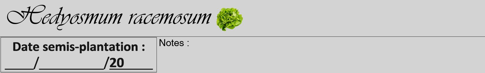 Étiquette de : Hedyosmum racemosum - format a - style noire56viv avec comestibilité simplifiée