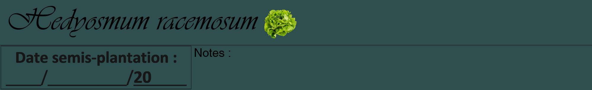 Étiquette de : Hedyosmum racemosum - format a - style noire58viv avec comestibilité simplifiée
