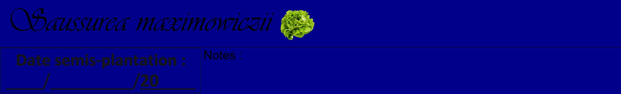 Étiquette de : Saussurea maximowiczii - format a - style noire7viv avec comestibilité simplifiée