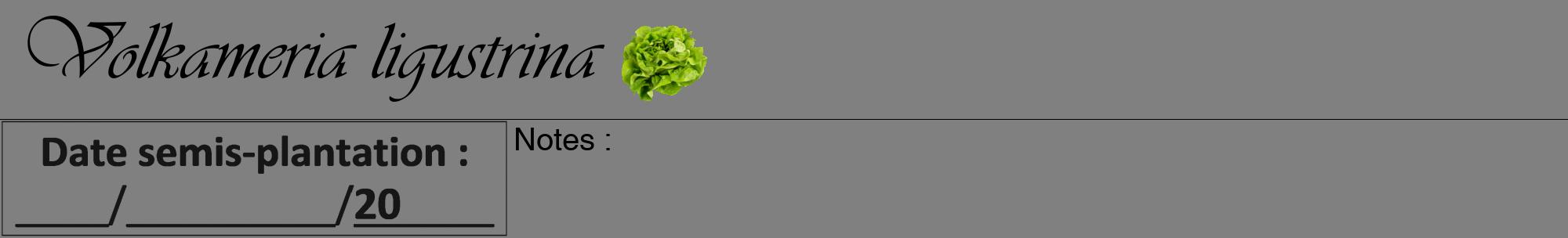 Étiquette de : Volkameria ligustrina - format a - style noire57viv avec comestibilité simplifiée