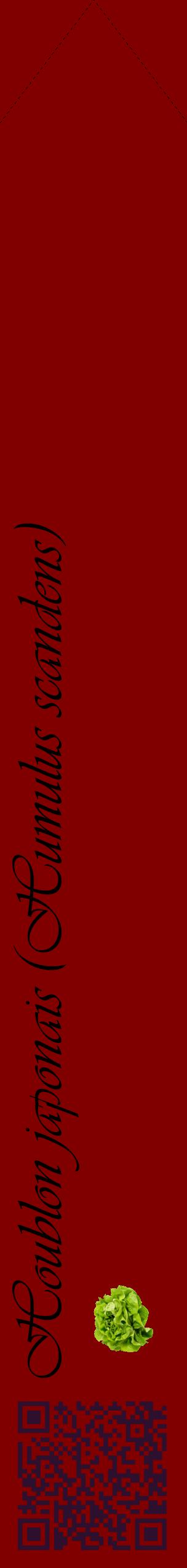 Étiquette de : Humulus scandens - format c - style noire29_simpleviv avec qrcode et comestibilité simplifiée