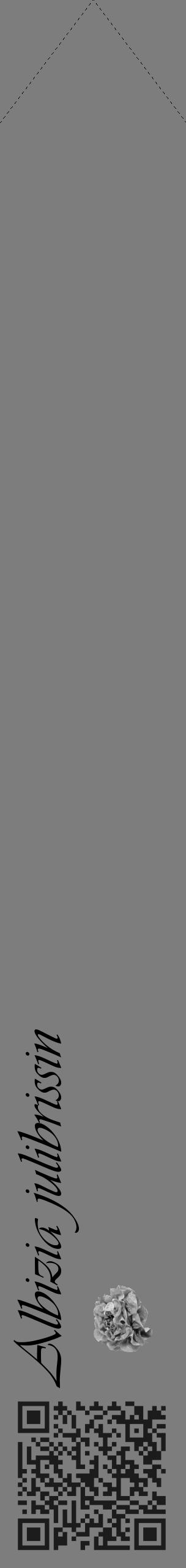 Étiquette de : Albizia julibrissin - format c - style noire35_simple_simpleviv avec qrcode et comestibilité simplifiée - position verticale