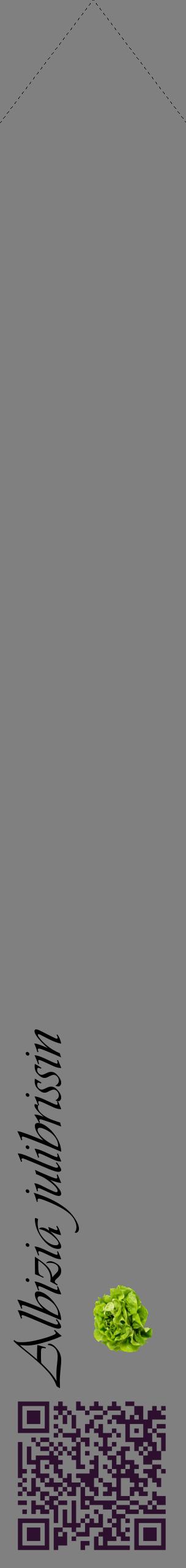 Étiquette de : Albizia julibrissin - format c - style noire57_simpleviv avec qrcode et comestibilité simplifiée