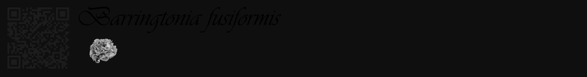 Étiquette de : Barringtonia fusiformis - format c - style noire7_basique_basiqueviv avec qrcode et comestibilité simplifiée