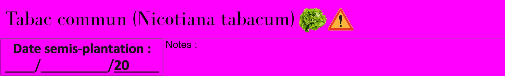 Étiquette de : Nicotiana tabacum - format a - style noire51bod avec comestibilité simplifiée