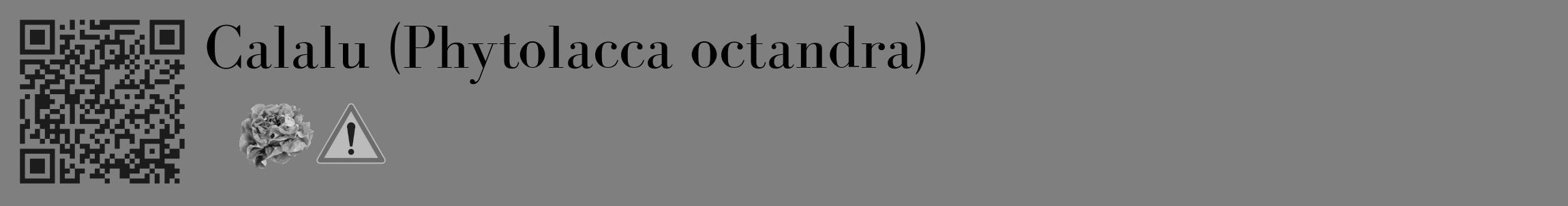 Étiquette de : Phytolacca octandra - format c - style noire31_basique_basiquebod avec qrcode et comestibilité simplifiée