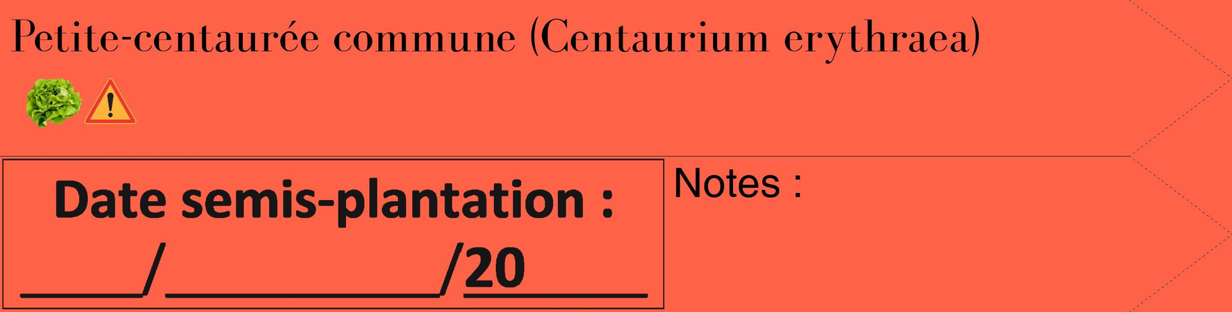 Étiquette de : Centaurium erythraea - format c - style noire25_simple_simplebod avec comestibilité simplifiée