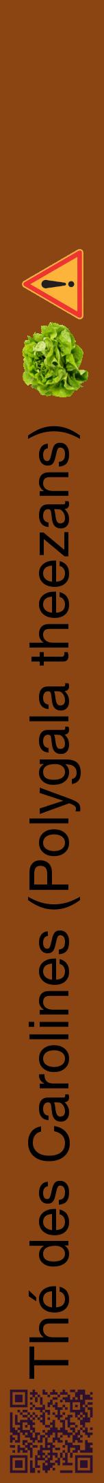 Étiquette de : Polygala theezans - format a - style noire30hel avec qrcode et comestibilité simplifiée