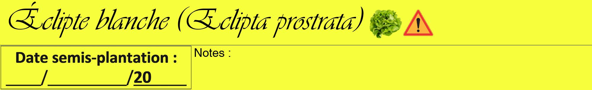 Étiquette de : Eclipta prostrata - format a - style noire18viv avec comestibilité simplifiée