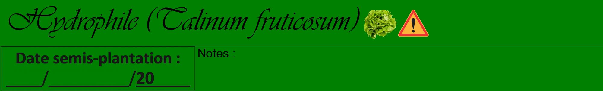 Étiquette de : Talinum fruticosum - format a - style noire9viv avec comestibilité simplifiée