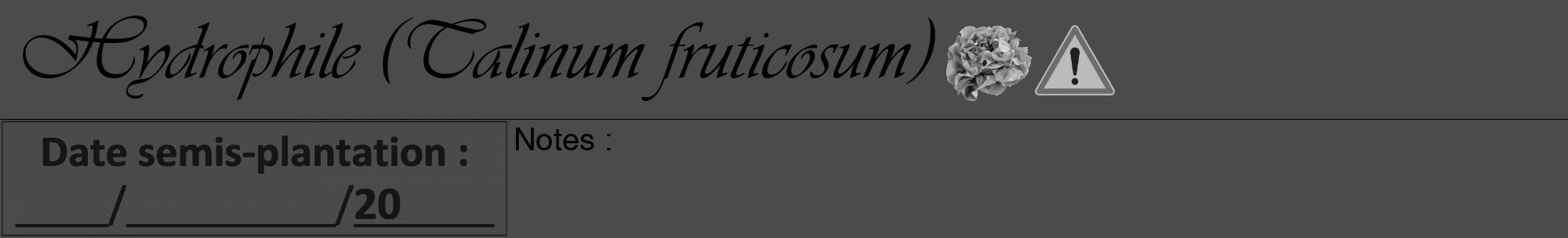 Étiquette de : Talinum fruticosum - format a - style noire9viv avec comestibilité simplifiée