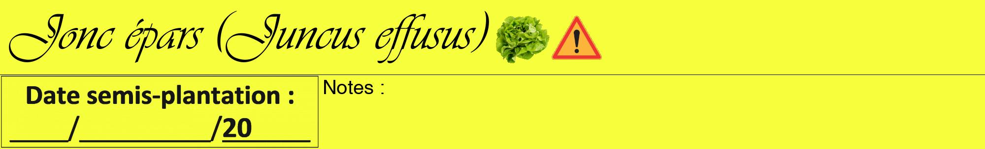 Étiquette de : Juncus effusus - format a - style noire18viv avec comestibilité simplifiée