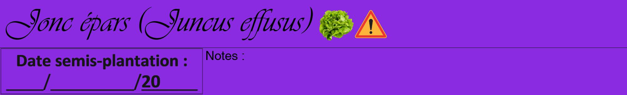 Étiquette de : Juncus effusus - format a - style noire49viv avec comestibilité simplifiée