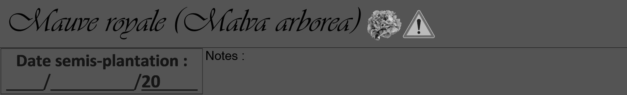 Étiquette de : Malva arborea - format a - style noire36viv avec comestibilité simplifiée