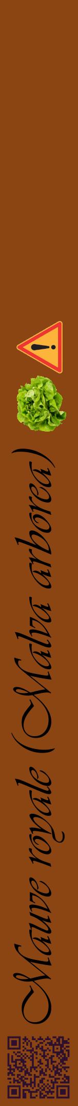 Étiquette de : Malva arborea - format a - style noire30viv avec qrcode et comestibilité simplifiée