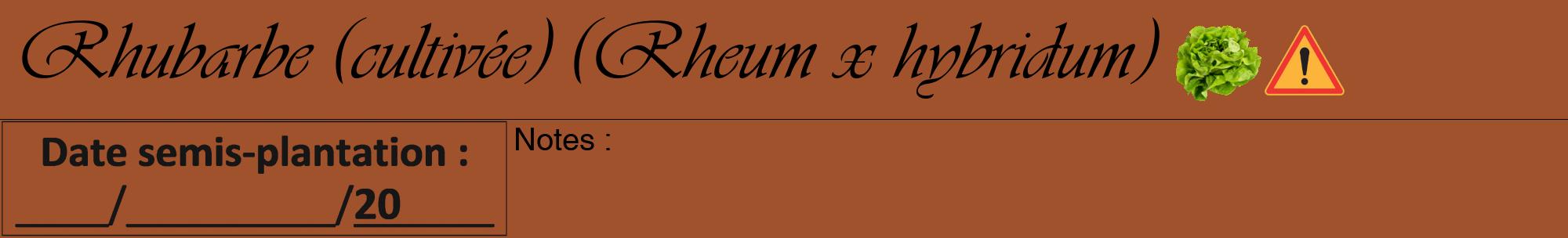 Étiquette de : Rheum x hybridum - format a - style noire32viv avec comestibilité simplifiée