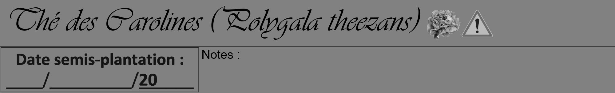 Étiquette de : Polygala theezans - format a - style noire50viv avec comestibilité simplifiée